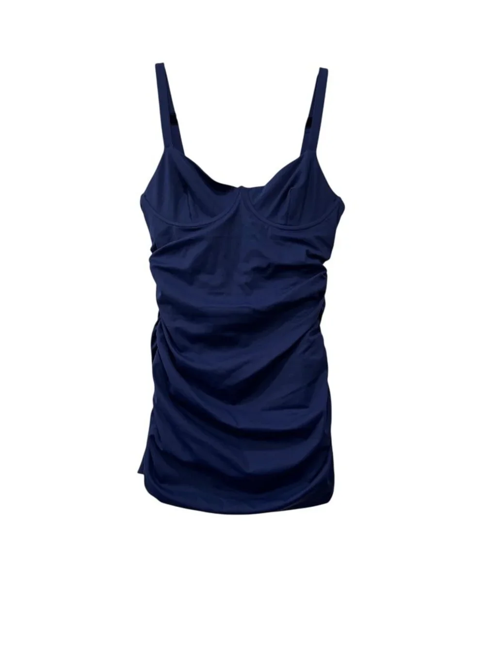 New Skims Women's Size M Midnight Blue Sculpting Ruched One-Piece Swimdress